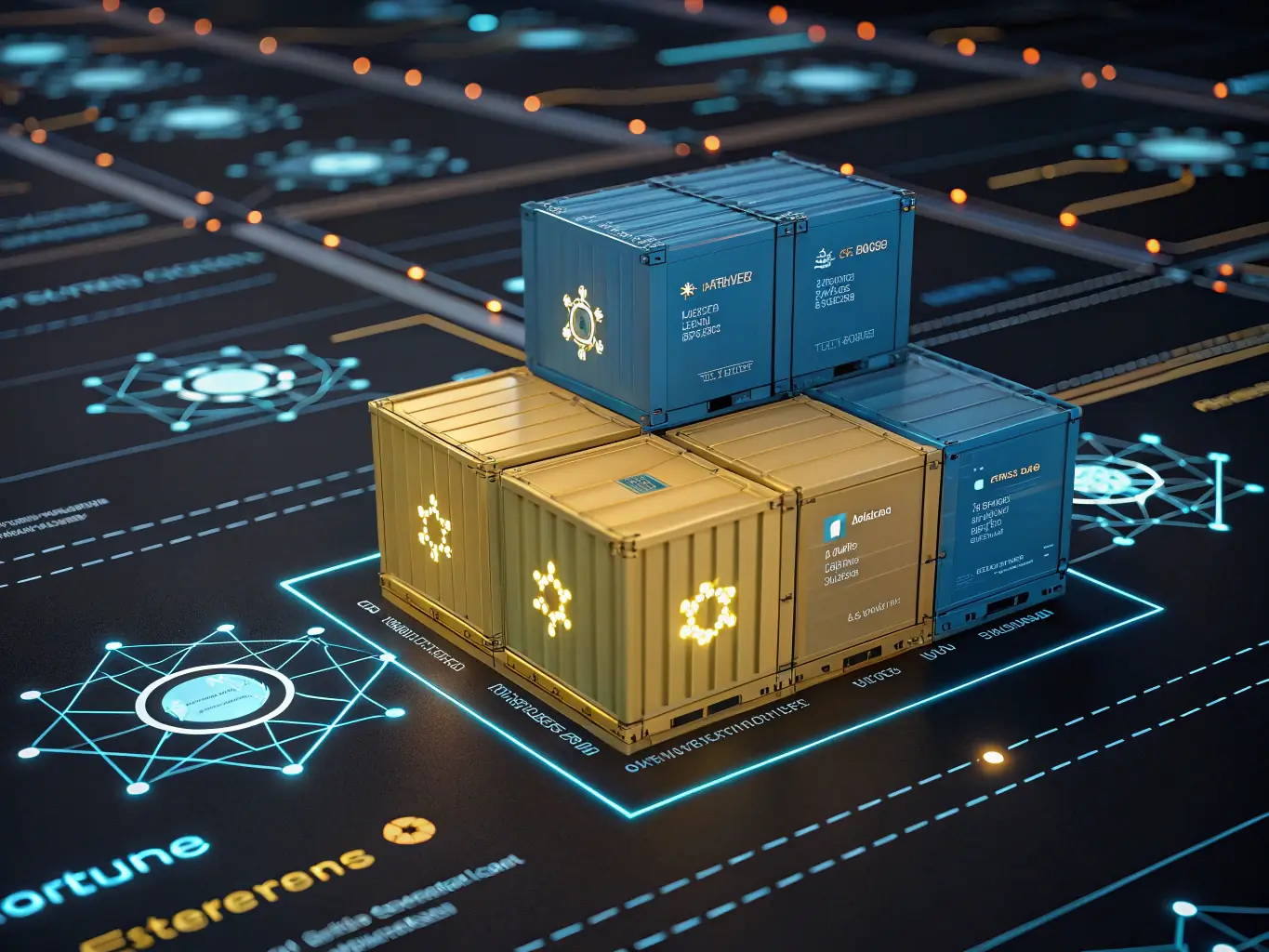 An image depicting a Kubernetes cluster with various microservices running within containers. The image emphasizes the orchestration and management capabilities of Kubernetes, showcasing its role in deploying and scaling applications.